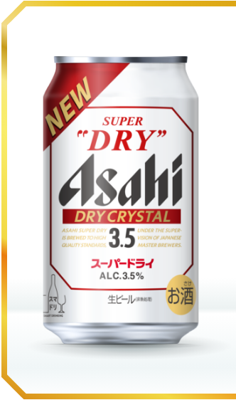 NEW SUPER DRY Asahi, DRY CRYSTAL ALC.3.5% ドライクリスタル
