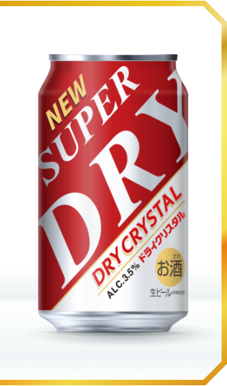 NEW SUPER DRY Asahi, DRY CRYSTAL ALC.3.5% ドライクリスタル