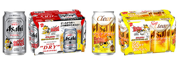 『アサヒスーパードライ「がんばれ!福岡ソフトバンクホークス缶」』 『クリアアサヒ「がんばれ!福岡ソフトバンクホークス缶」』画像