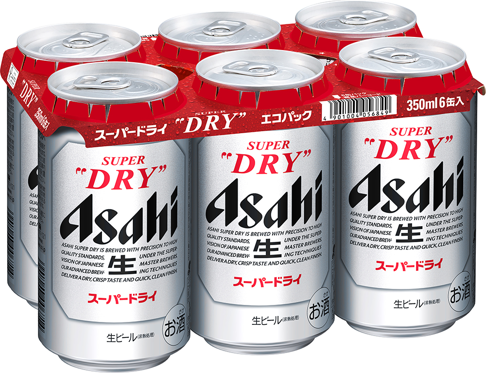 ビール類の6缶パックの紙資材